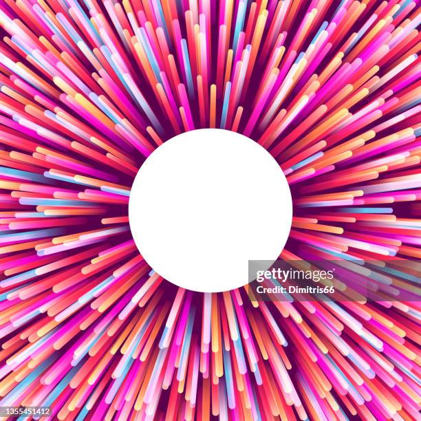 ilustrações de stock, clip art, desenhos animados e ícones de abstract stylised explosion background with copy space - postal-de-parabéns