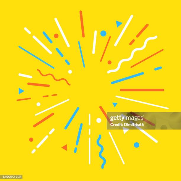 bildbanksillustrationer, clip art samt tecknat material och ikoner med stylised modern explosion - fyrverkeri
