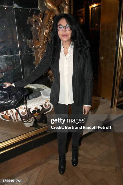 Director Yamina Benguigui attends Sylvana Lorenz signs her Book "Madame Cardin. A la cour du dernier empereur de la mode - Madame Cardin. At the...