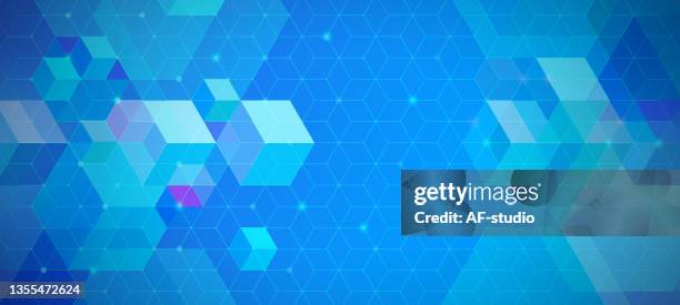 abstract hexagonal blockchain network background - 3d molecule background stock illustrations