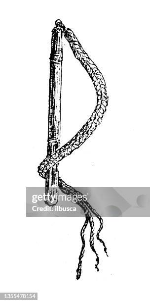 antique illustration: knout whip - whip stock illustrations