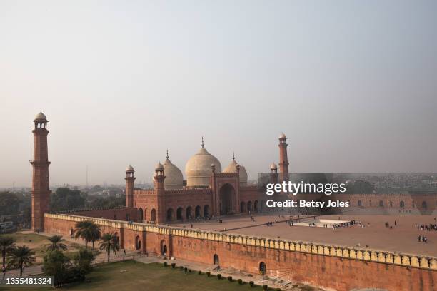 Air pollution is seen around Badshahi Mosque on November 25, 2021 in Lahore, Pakistan. Last week, Lahore was the world's most polluted city,...