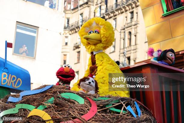 The Sesame Street float during the 95th Macy's Thanksgiving Day Parade on November 25, 2021 in New York City.