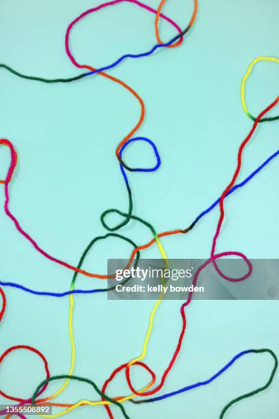 face line art wool abstract - yarn art stock pictures, royalty-free photos & images