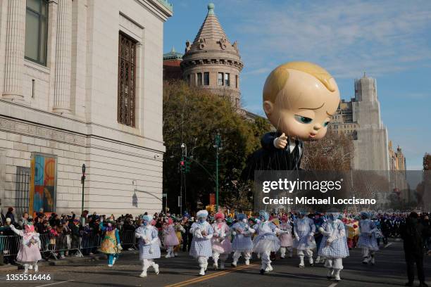 The Boss Baby balloon during the 95th Macy's Thanksgiving Day Parade on November 25, 2021 in New York City.