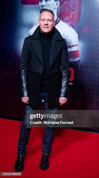 Antony Cotton attends the World Premiere of "ROBBO: The Bryan Robson Story" at HOME Cinema on November 25, 2021 in Manchester, England.