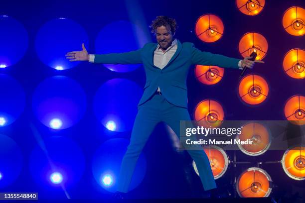 Spanish singer David Bisbal performs in concert at Palau Sant Jordi on November 25, 2021 in Barcelona, Spain.