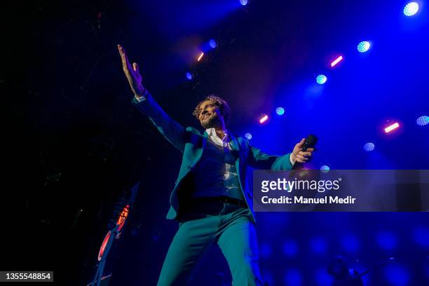 Spanish singer David Bisbal performs in concert at Palau Sant Jordi on November 25, 2021 in Barcelona, Spain.