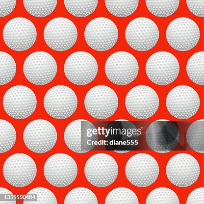 Golf Balls Repeating Pattern On A Colored Base Seamless Bbackground ...