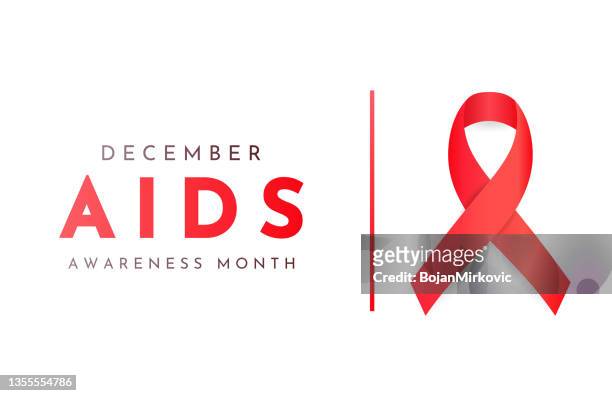 stockillustraties, clipart, cartoons en iconen met aids day awareness month card, december. vector - aids awareness ribbon