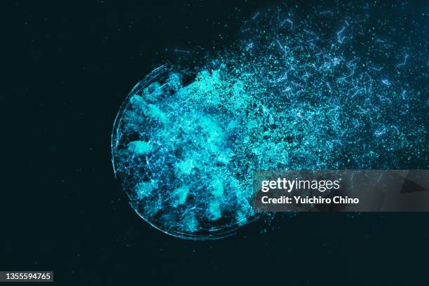 covid-19 virus destruction - covid particle stock pictures, royalty-free photos & images