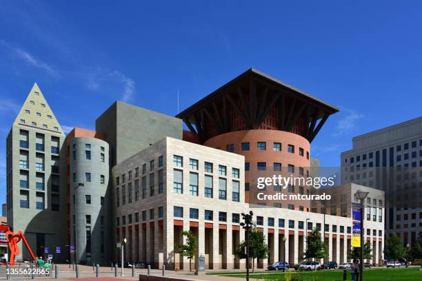 denver public library / central library - postmodern school of architecture, denver, colorado - public library stock pictures, royalty-free photos & images