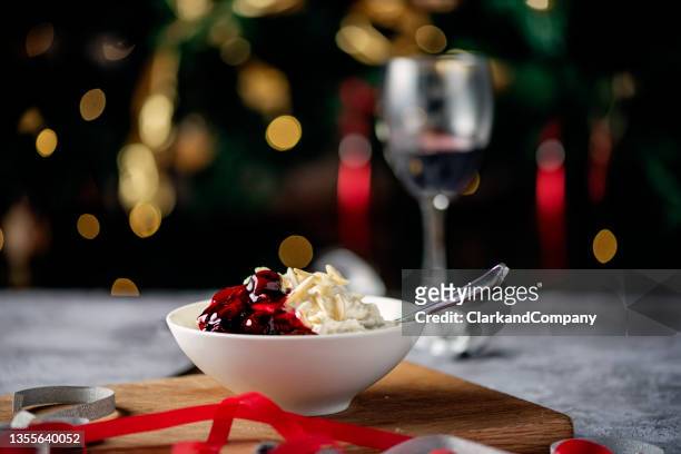 risalamande - christmas food stockfoto's en -beelden