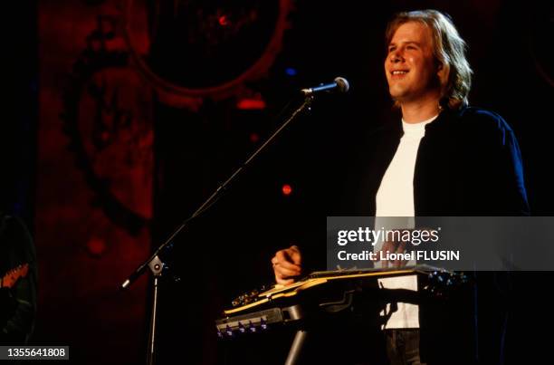 Le chanteur canadien Jeff Healey en concert lors du Festival de Montreux en aout 1997, Suisse