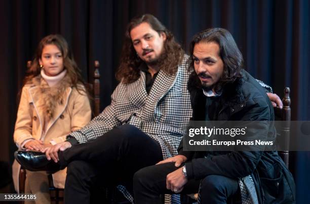 The singer Solea, the bailaor Antonio Fernandez Montoya 'Farru' and the bailaor Juan Manuel Fernandez Montoya 'Farruquito', at the presentation of...