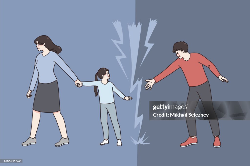 Divorce and difficult choice concept