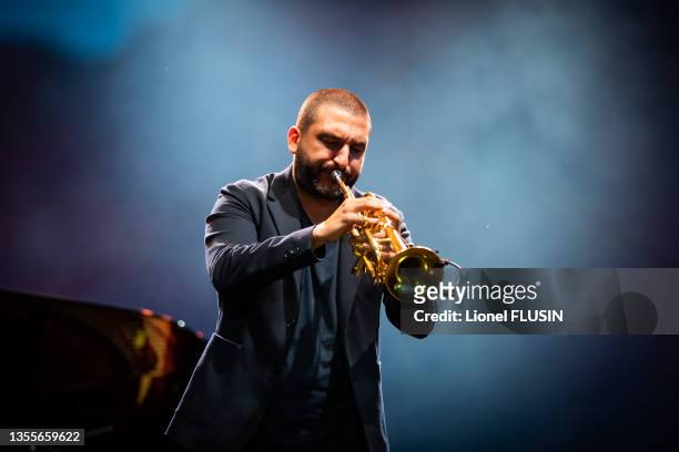 Le trompettiste Ibrahim Maalouf au Montreux Jazz Festival le 5 juillet 2021.