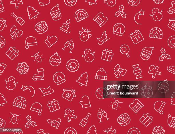 stockillustraties, clipart, cartoons en iconen met christmas seamless icon background - champagne background