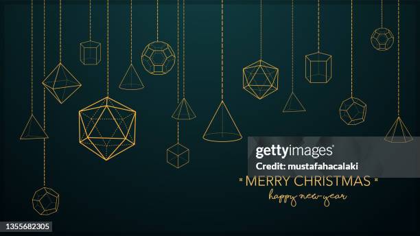 emerald green minimalist gilded christmas card - emerald green stock illustrations