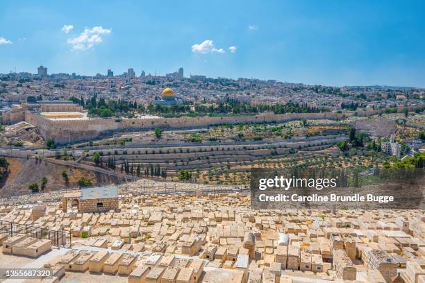 mount of olives, jerusalem, israel - dome of the rock 個照片及圖片檔