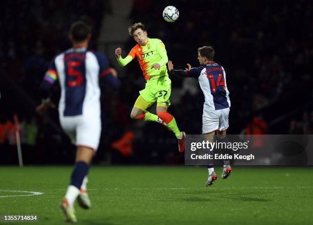 James Garner of Nottingham Forest battles for the ball with Jayson Molumby of West Bromwich Albion during the Sky Bet Championship match between West...