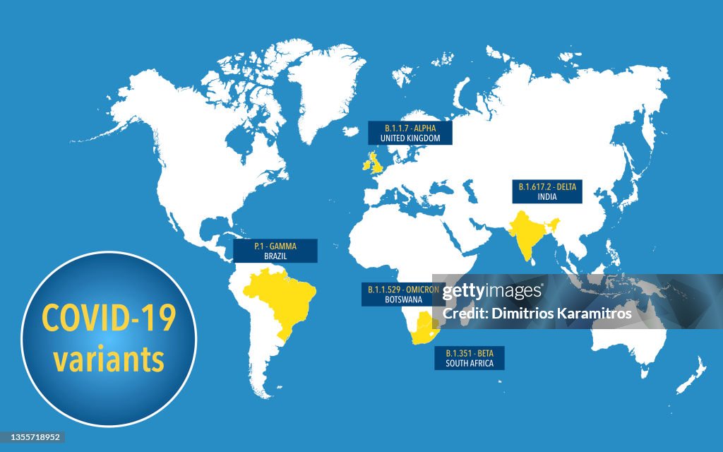 Map Variants World Map With Covid19 Variants High-Res Vector Graphic - Getty Images