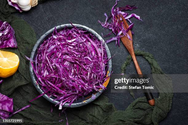 spiced red cabbage - coleslaw stock pictures, royalty-free photos & images