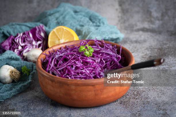 spiced red cabbage - red cabbage stock pictures, royalty-free photos & images