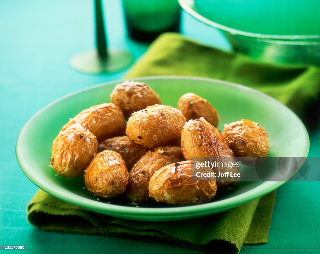 Roasted new potatoes with sea salt