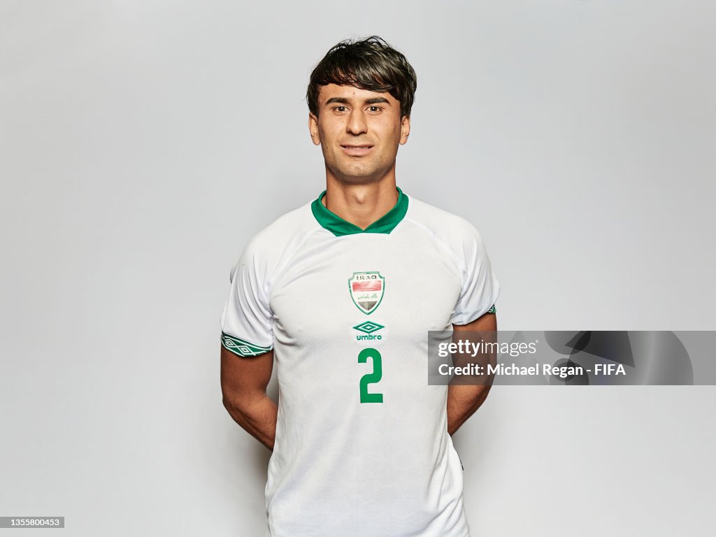 Younus Rafiq Munaf Younus of Iraq poses during the Iraq team presentation prior to ...