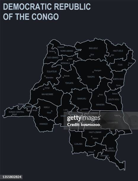 Drc Map Line Drc Congo Map High Res Illustrations - Getty Images