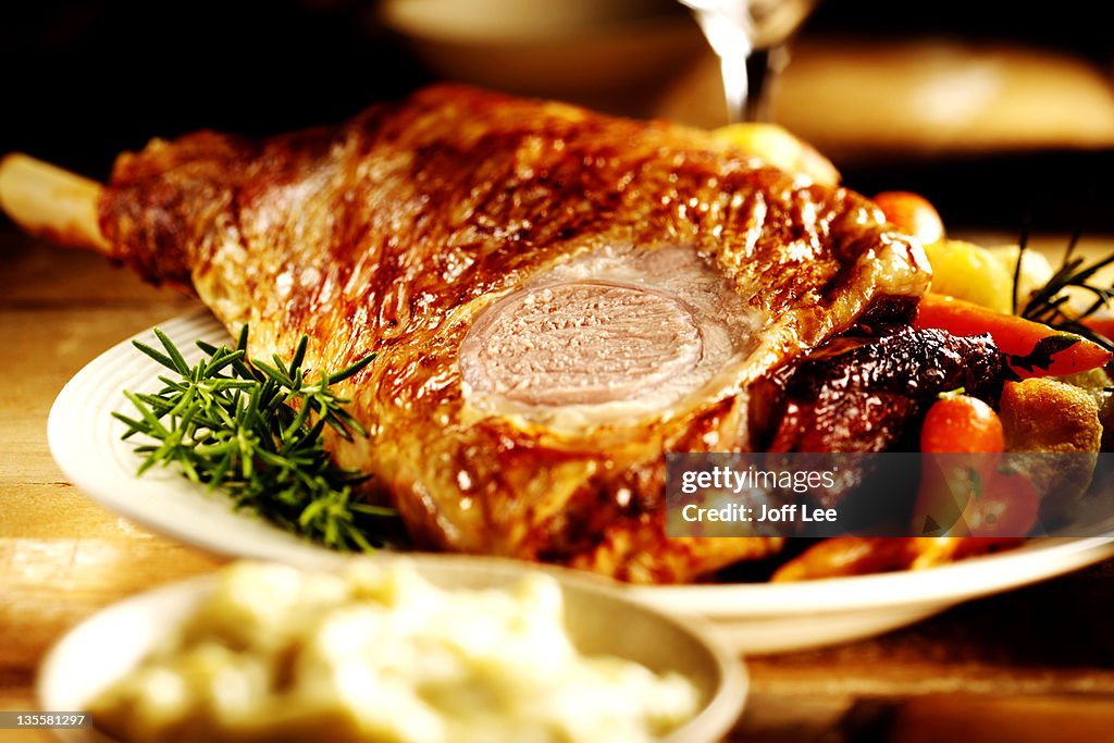 Roast leg of lamb