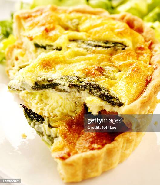 asparagus quiche - flan stock pictures, royalty-free photos & images