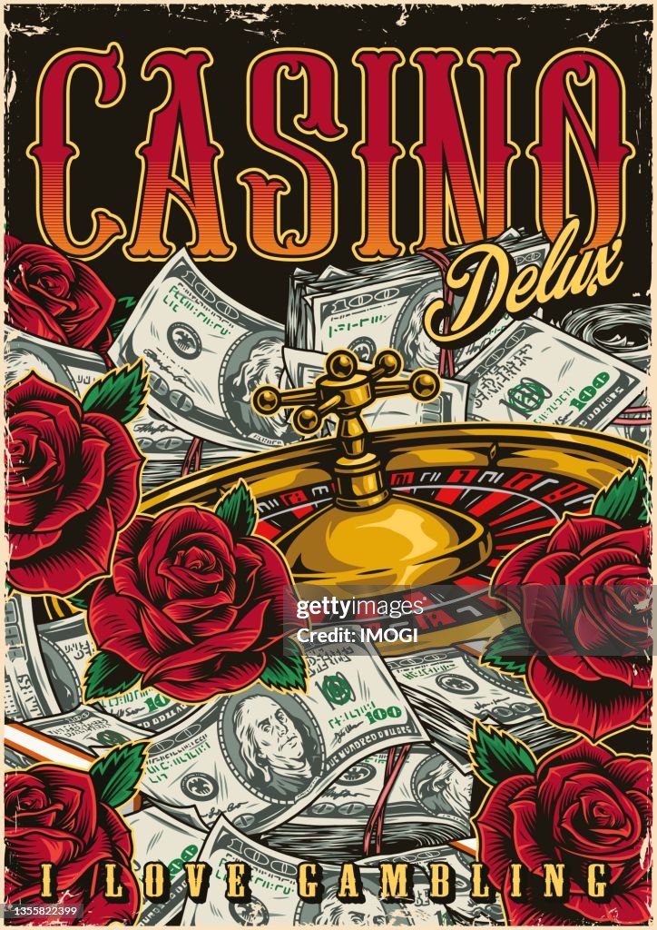 Wall Art Print Gambling colorful vintage poster, Gifts & Merchandise