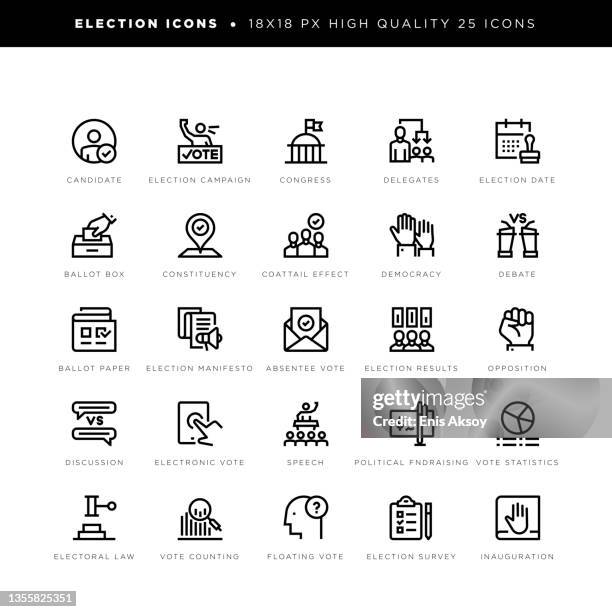 stockillustraties, clipart, cartoons en iconen met election icons for campaign, democracy, debate, discussion, voting, survey etc. - manifesto