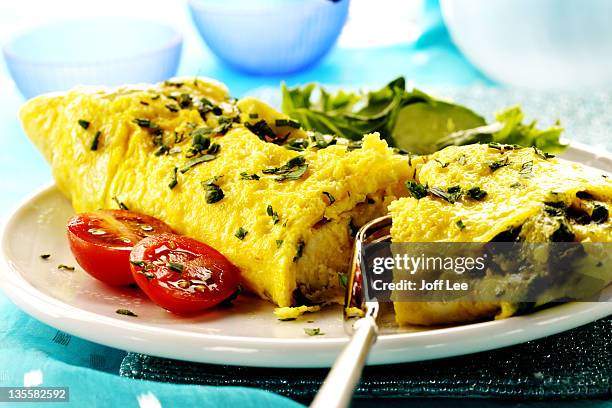 omelette with herbs - crepes stock-fotos und bilder