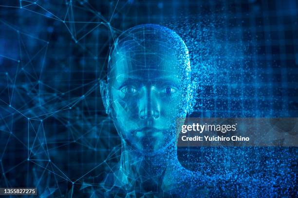 3d virtual reality space and people - artificial intelligence stock pictures, royalty-free photos & images