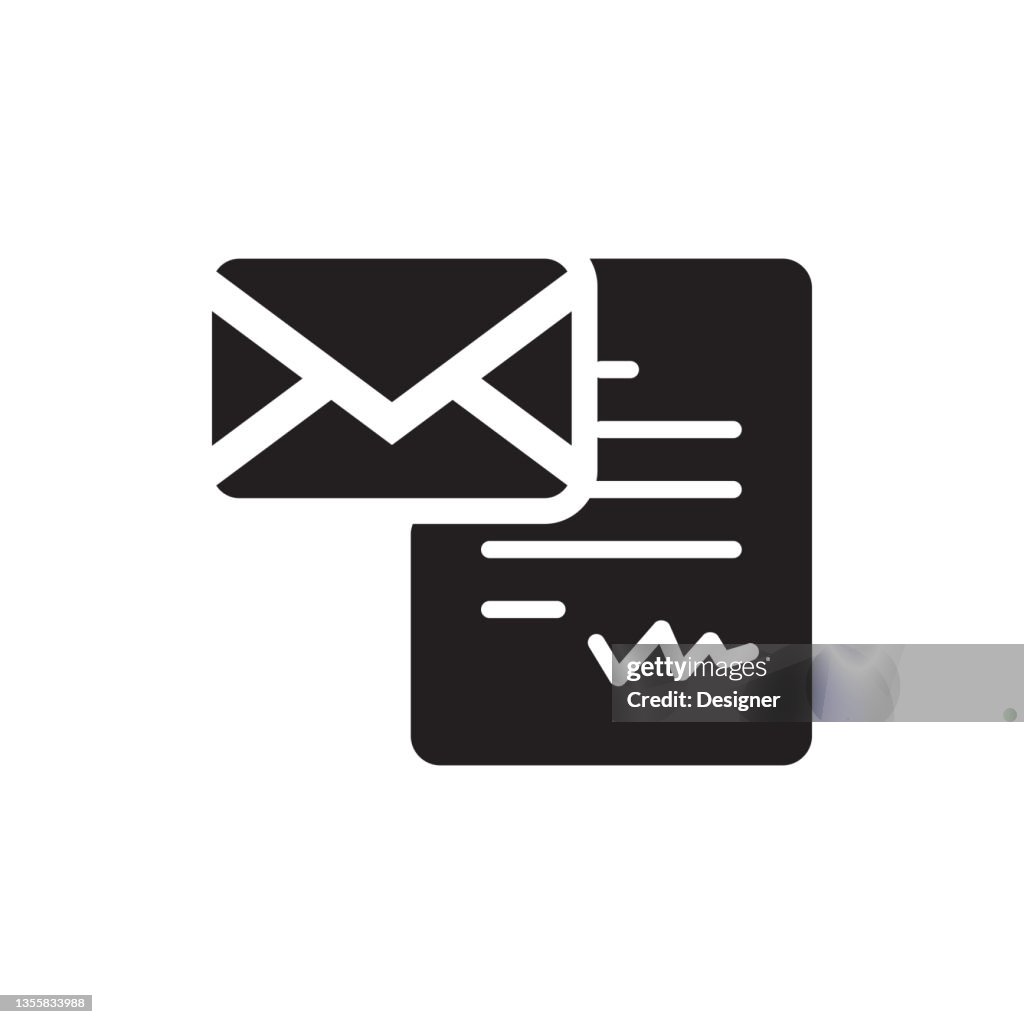 Reference Letter Icon, Vector Symbol Illustration.
