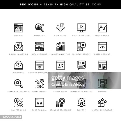 Search engine optimization icons for content management, digital marketing, analysing, strategy, web development, consulting etc. Search engine optimization icons for content management, digital marketing, analysing, strategy, web development, consulting etc.