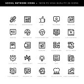 Social network icons for social media, connections, socialization etc.