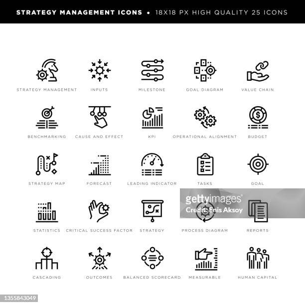 strategy management icons for business, finance and industry - life events stock illustrations