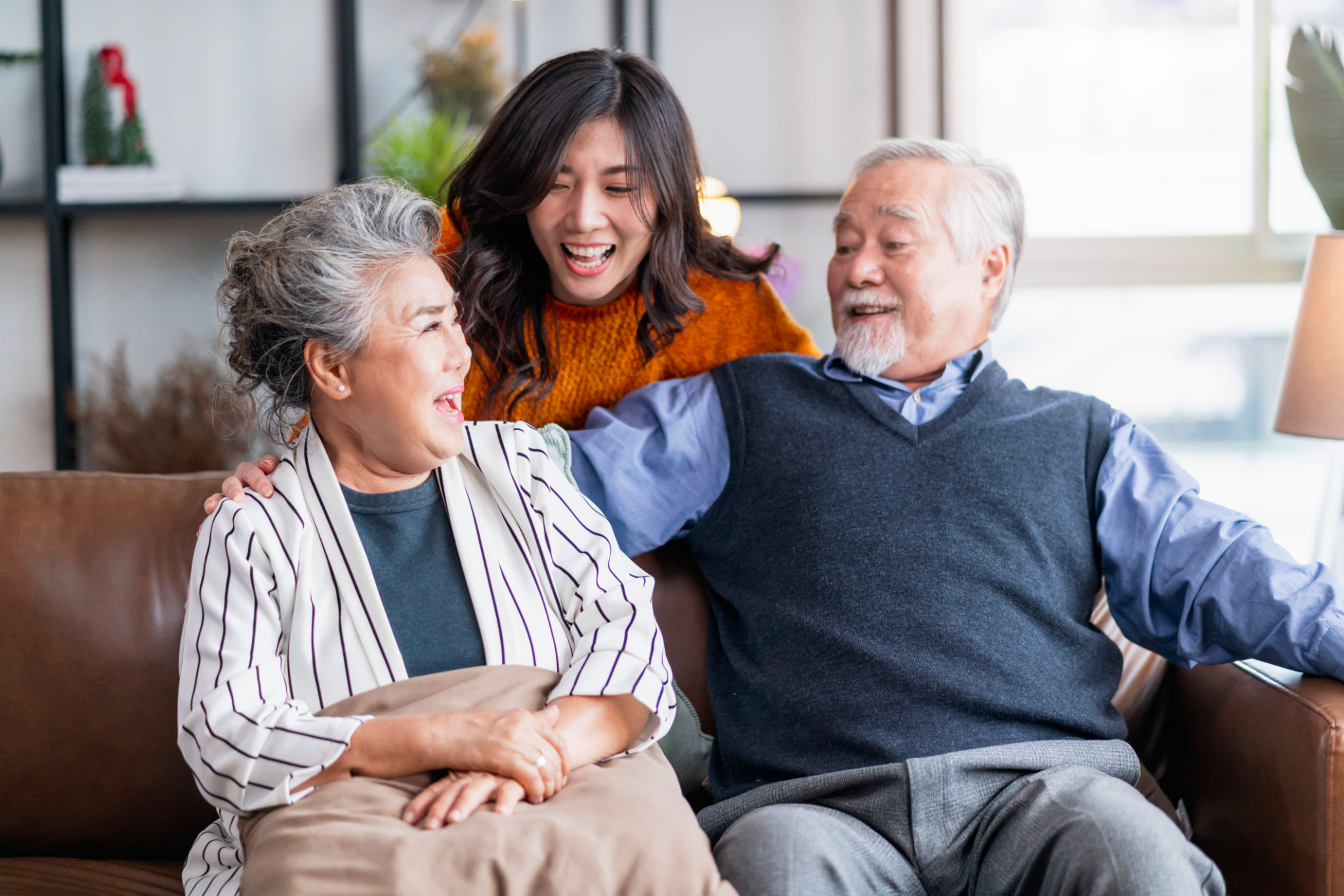 elderly family discussion
