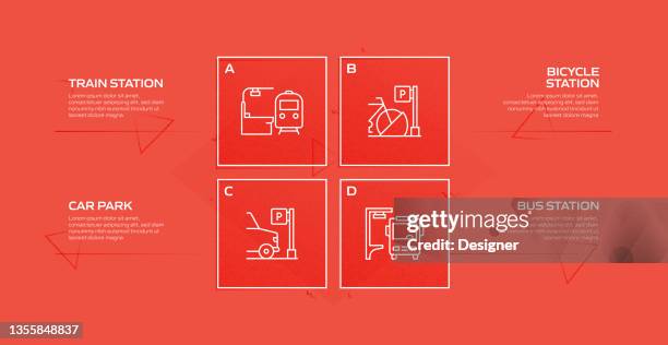 city life related process infographic template. process timeline chart. workflow layout with linear icons - road side view stock illustrations