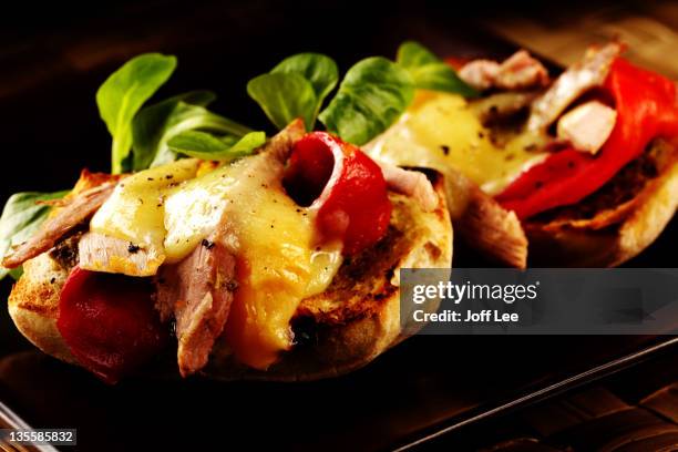 lamb, cheese and vegetable melts - open toe bildbanksfoton och bilder