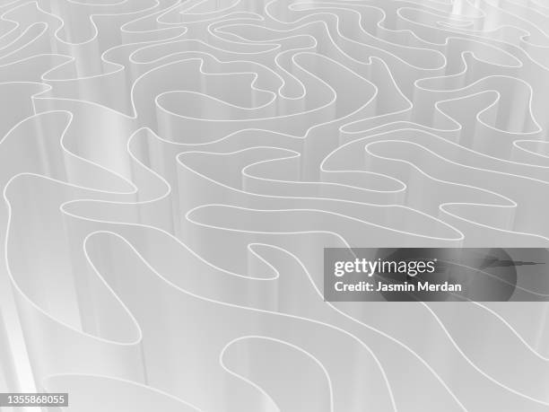 white abstract background - geometric maze stock-fotos und bilder