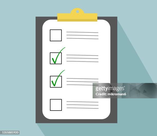 illustration of clip chart - tick list stock pictures, royalty-free photos & images