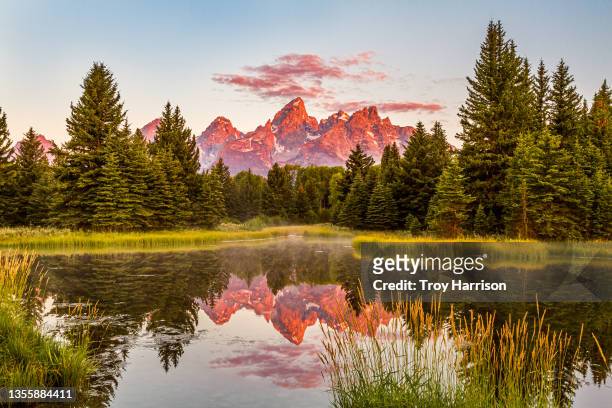 schwabacher's landing in grand teton national park - teton backcountry stock pictures, royalty-free photos & images