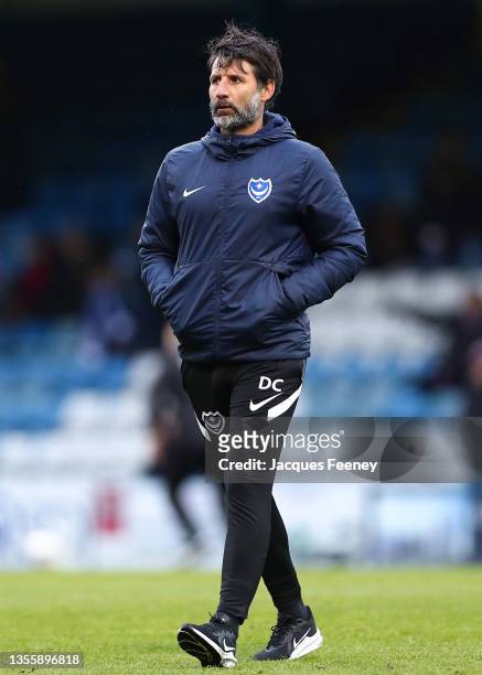 Danny Cowley, manager of Portsmouth looks on prior to the Sky Bet League One match between Gillingham and Portsmouth at MEMS Priestfield Stadium on...