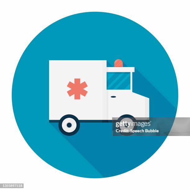 ambulance flat icon - speeding ambulance stock illustrations