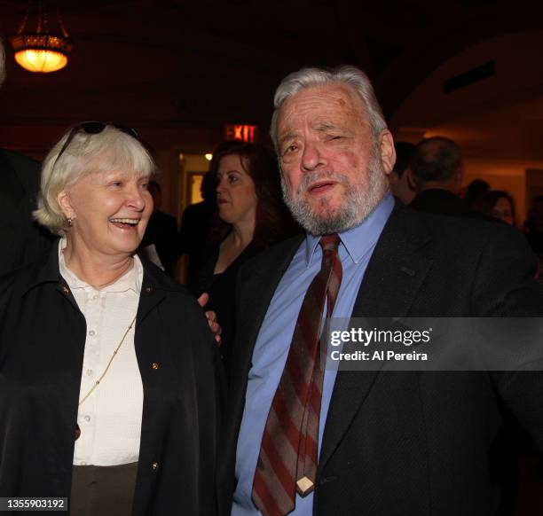 Stephen Sondheim and Joanne Woodward meet when they attend the New York City Center Gala Celebration Honoring Stephen Sondheim and celebrating his...